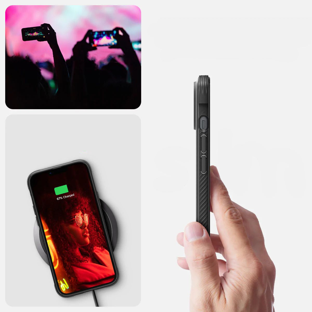 Schutzhülle Spigen Rugged Armor Mag mit MagSafe für iPhone 14, mattes Schwarz