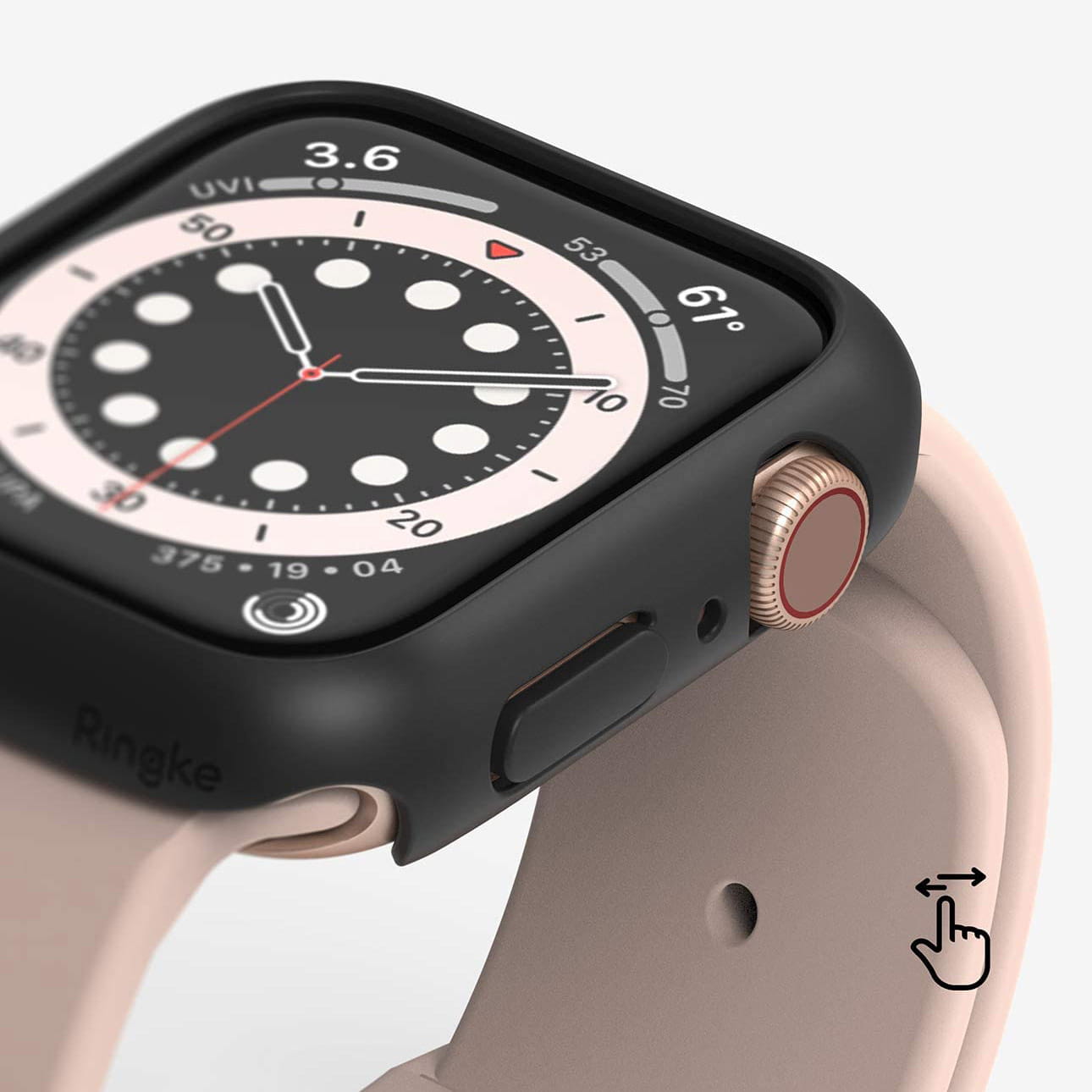 Schutzhülle Ringke Slim Case für Apple Watch SE / SE 2022 / 6 / 5 / 4 40mm 2 Stück, Transparent - Schwarz