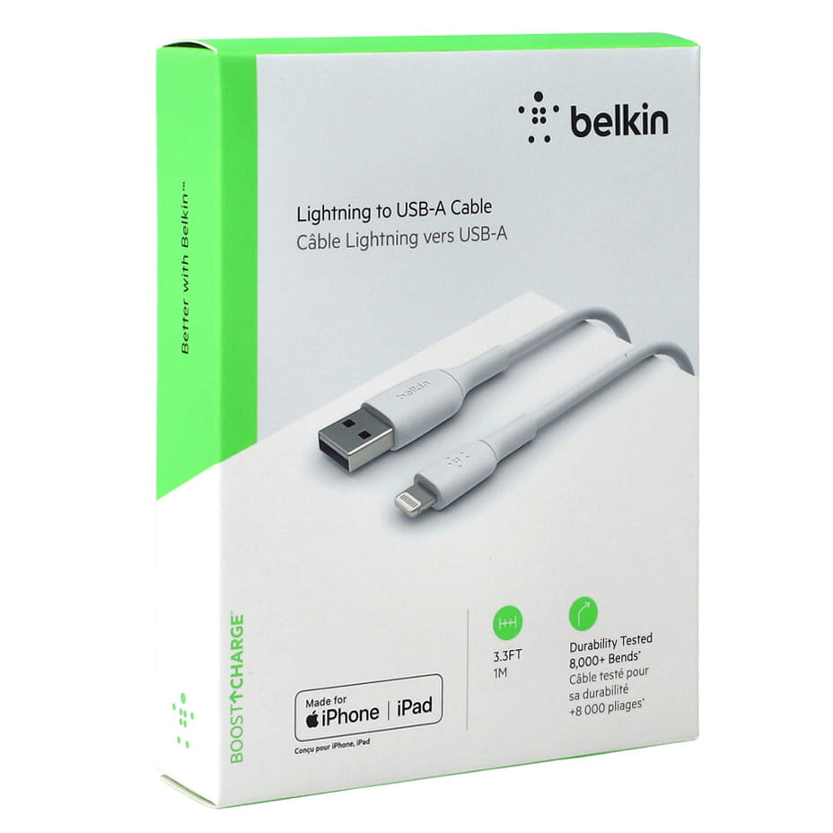 Kabel Belkin Boost Charge PVC MFI USB-A für Lightning 1m, Weiss