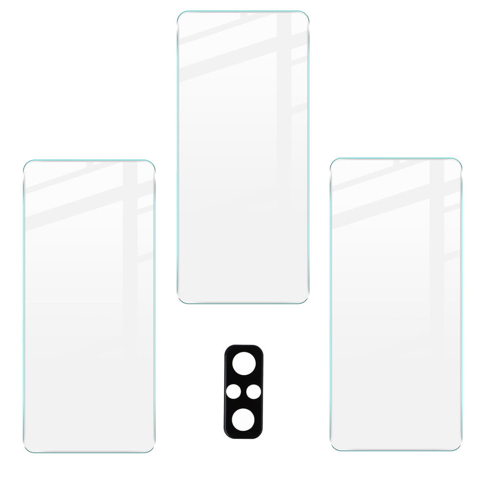 Gehärtetes Glas Bizon Glass Clear - 3 Stück + Kameraschutz für Redmi Note 10 Pro