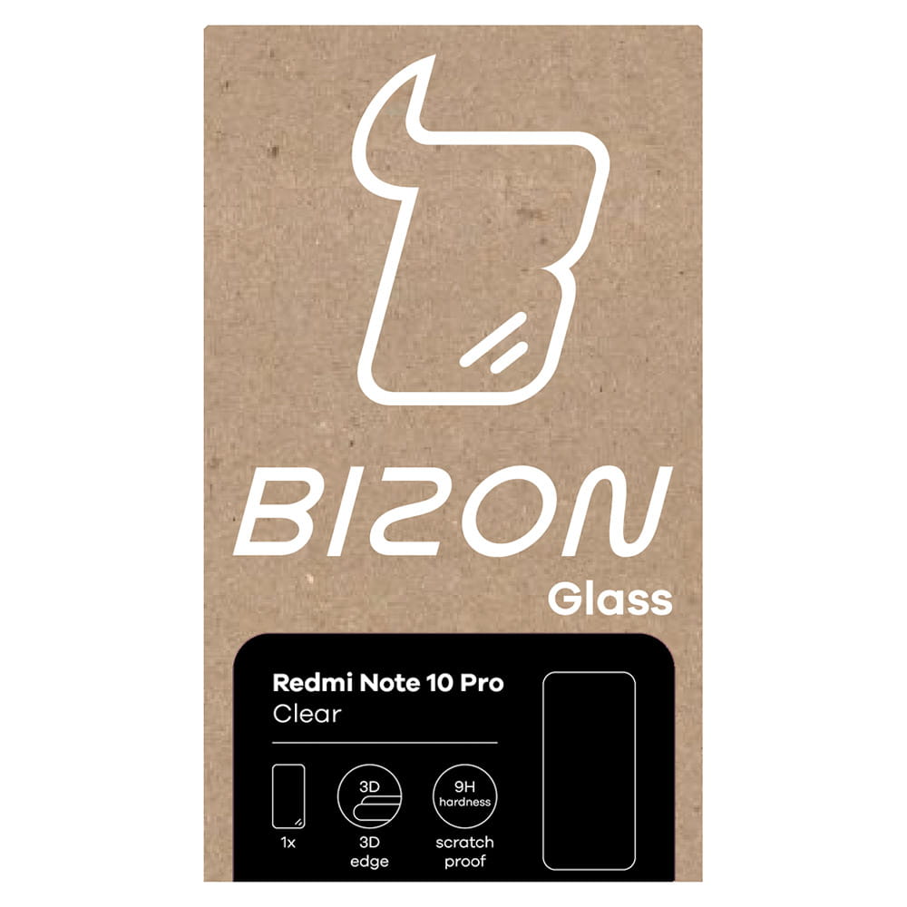 Gehärtetes Glas für Xiaomi Redmi Note 10 Pro, Bizon Glass Clear