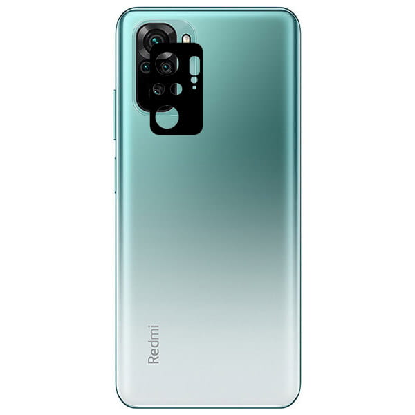 Gehärtetes Glas Bizon Glass Edge - 2 Stück + Kameraschutz für Redmi Note 10 / 10S, Schwarz