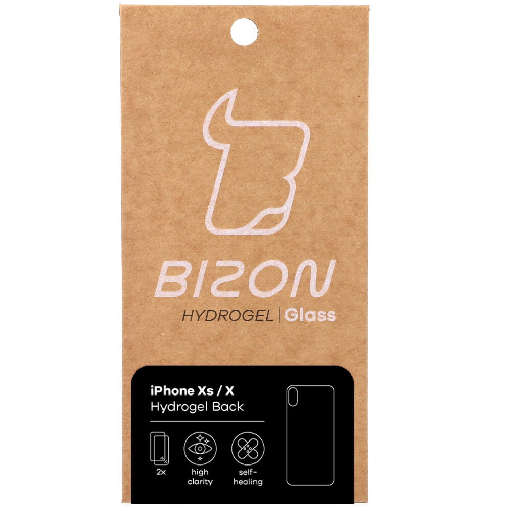 Hydrogel Folie für die Rückseite Bizon Glass, iPhone Xs / X , 2 Stück