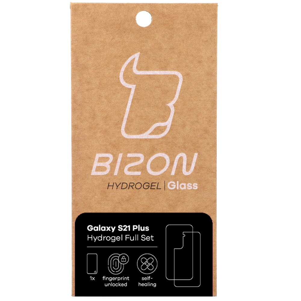 Hydrogel Folie für Display und Rückseite Bizon Glass, Galaxy S21 Plus, 2 Stück