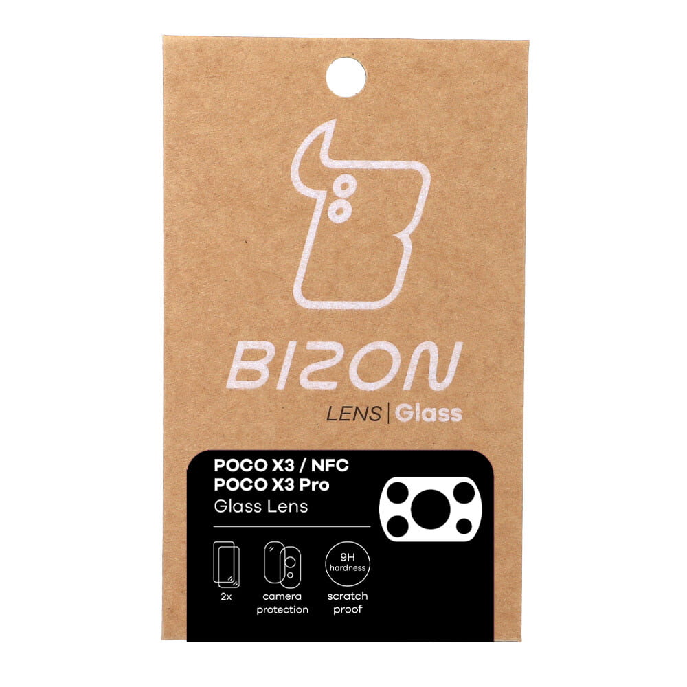 Glas für die Kamera Bizon Glass Lens für Xiaomi Poco X3 / NFC / Pro, 2 Stück