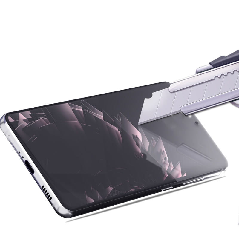Gehärtetes Glas Bizon Glass Edge für Galaxy S21 Plus, schwarzer Rahmen