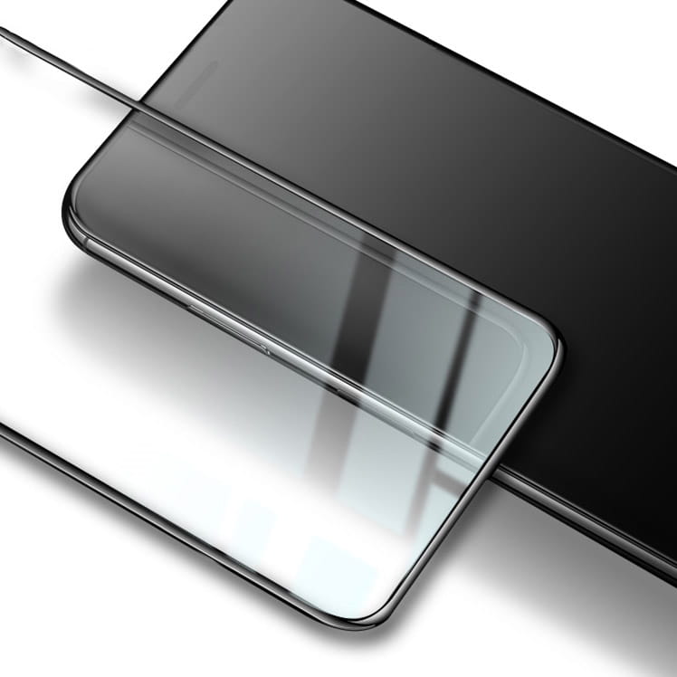 Gehärtetes Glas Bizon Glass Edge für Oppo A31, schwarzer Rahmen
