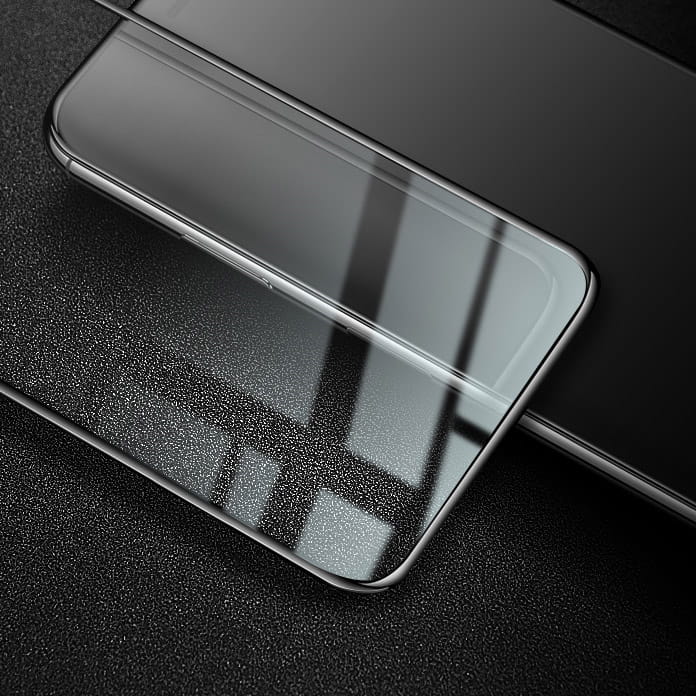 Gehärtetes Glas Bizon Glass Edge - 2 Stück + Kameraschutz für Xiaomi Mi 11 Lite / 5G / 5G NE, Schwarz