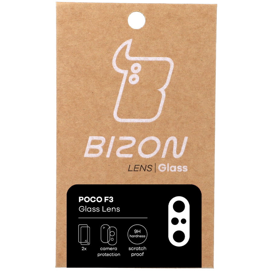 Glas für die Kamera Bizon Glass Lens für Xiaomi Poco F3, 2 Stück