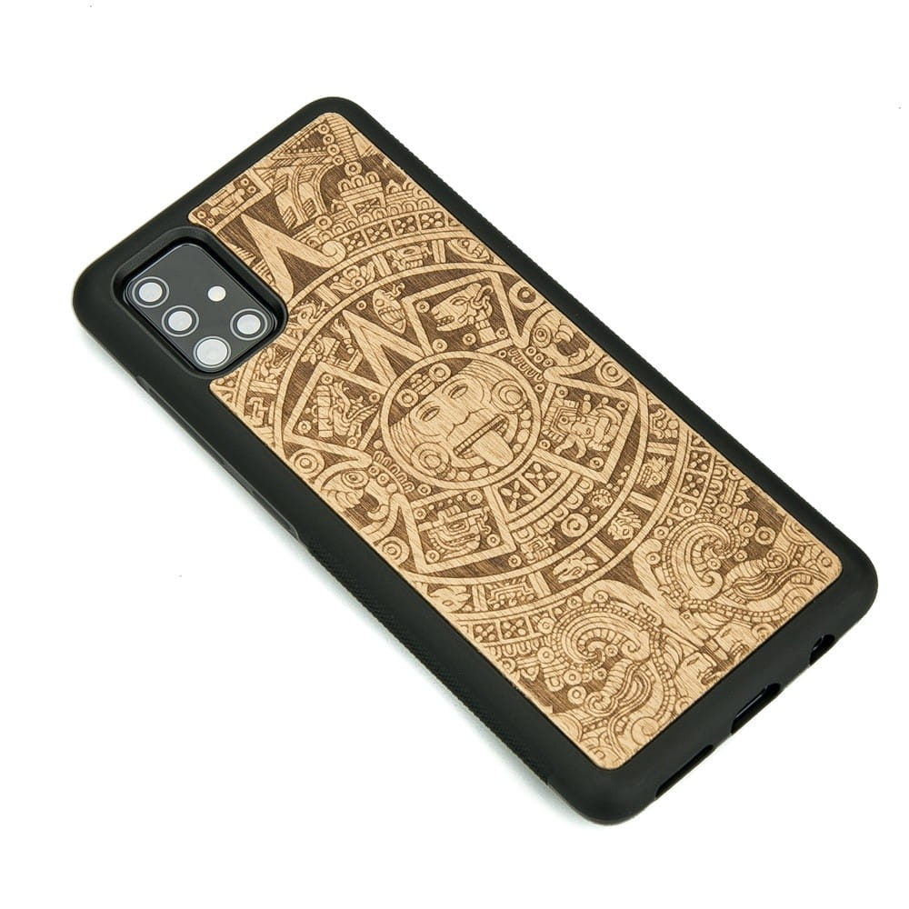 Holzhülle Bewood für Samsung Galaxy A71 5G, Aniegre Aztekischer Kalender