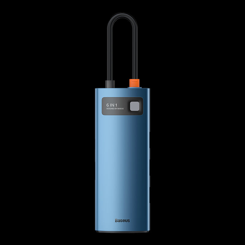 Hub-Adapter Baseus Metal Gleam, 6 in 1 USB-C, Blau