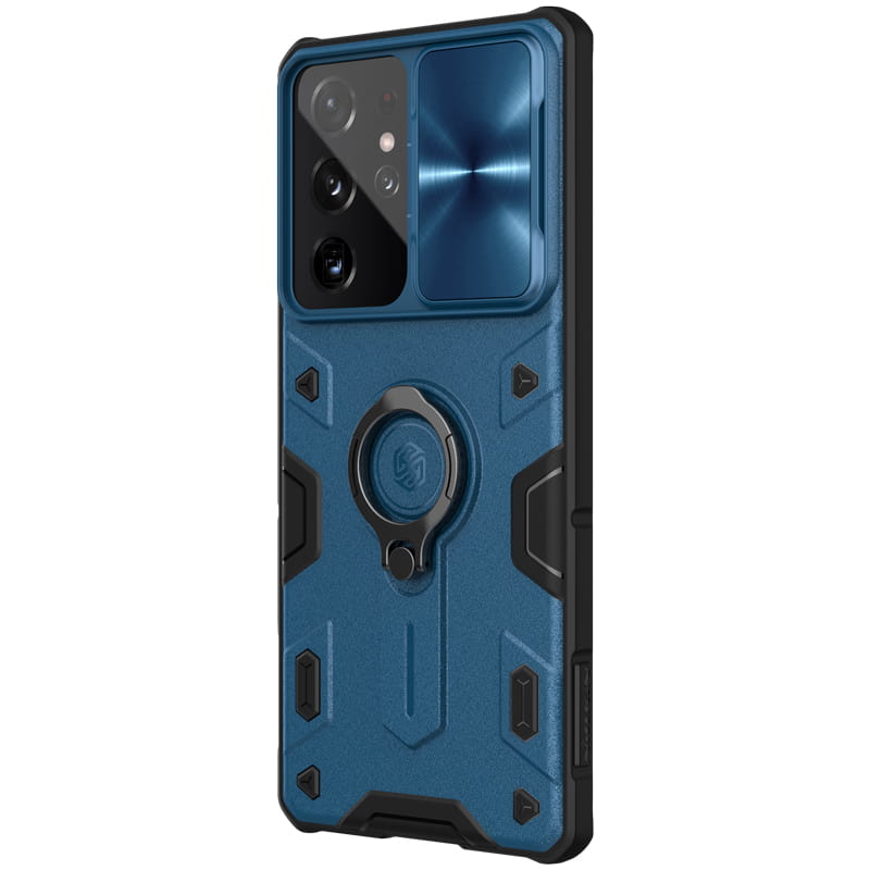 Schutzhülle Nillkin CamShield Armor Case für Galaxy S21 Ultra, Blau