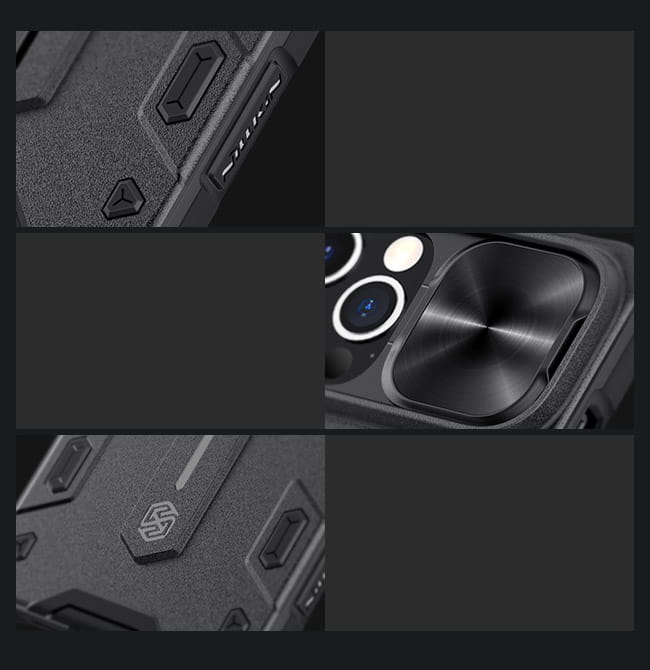 Schutzhülle Nillkin CamShield Armor Case für iPhone 12 Pro Max, Schwarz