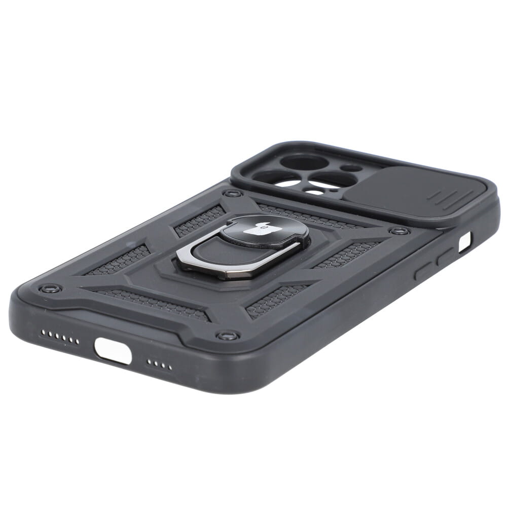 Schutzhülle Bizon Case CamShield Ring für iPhone 12 Pro Max, Schwarz