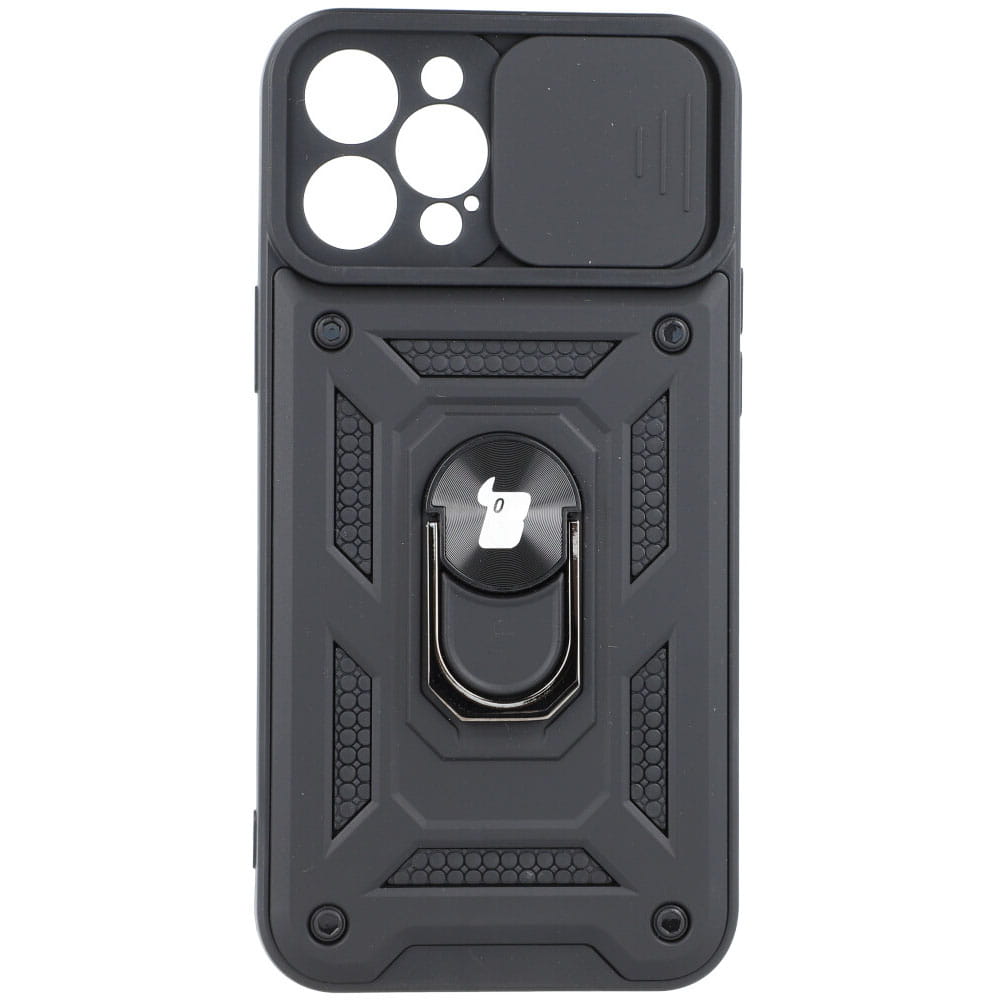 Schutzhülle Bizon Case CamShield Ring für iPhone 12 Pro Max, Schwarz