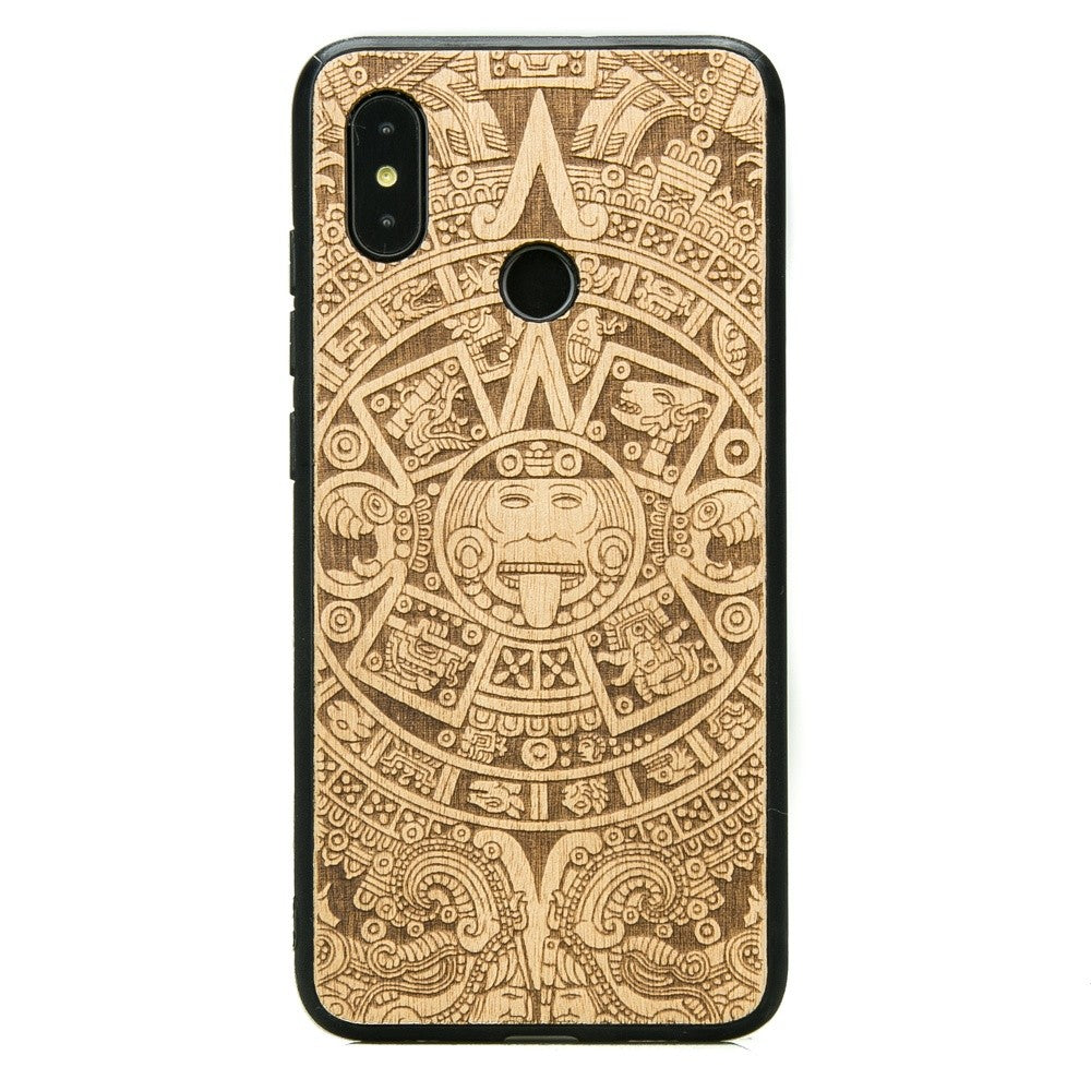 Holzhülle Bewood für Xiaomi Mi 8 Aniegre Aztekischer Kalender