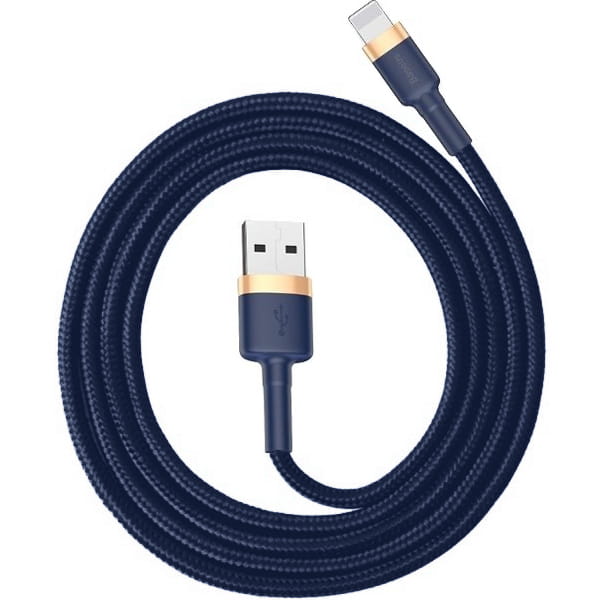 Kabel Baseus Cafule 1.5A USB-A für Lightning 2m, Dunkelblau-Golden