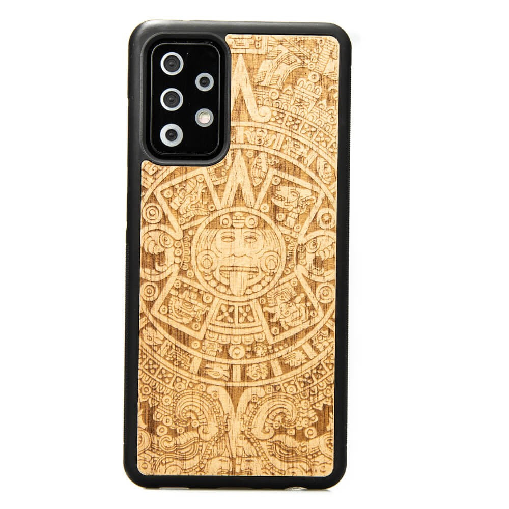 Holzhülle Bewood für Galaxy A52s 5G, A52 4G/5G, Aniegre Aztekischer Kalender