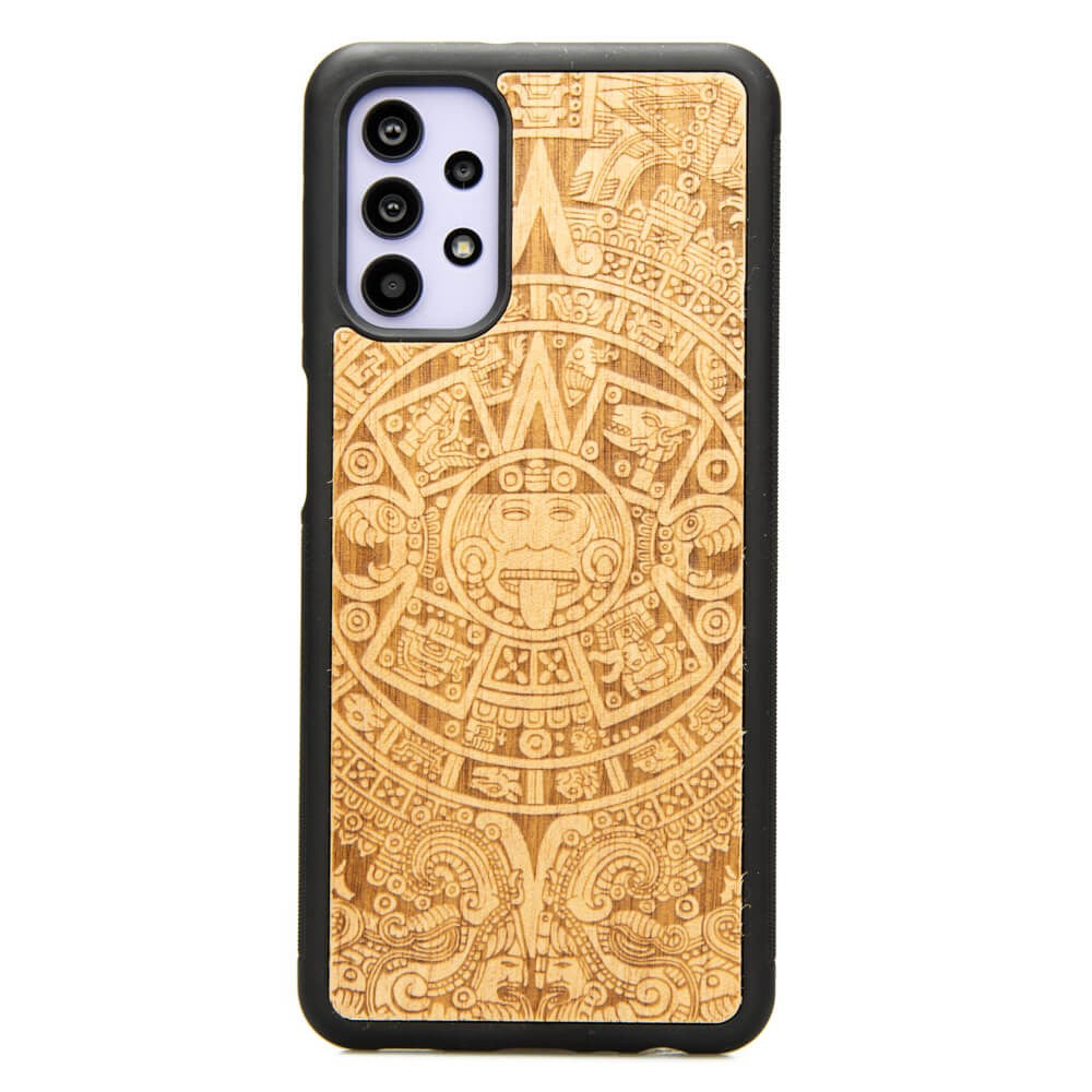 Holzhülle Bewood für Galaxy A32 4G Aniegre Aztekischer Kalender