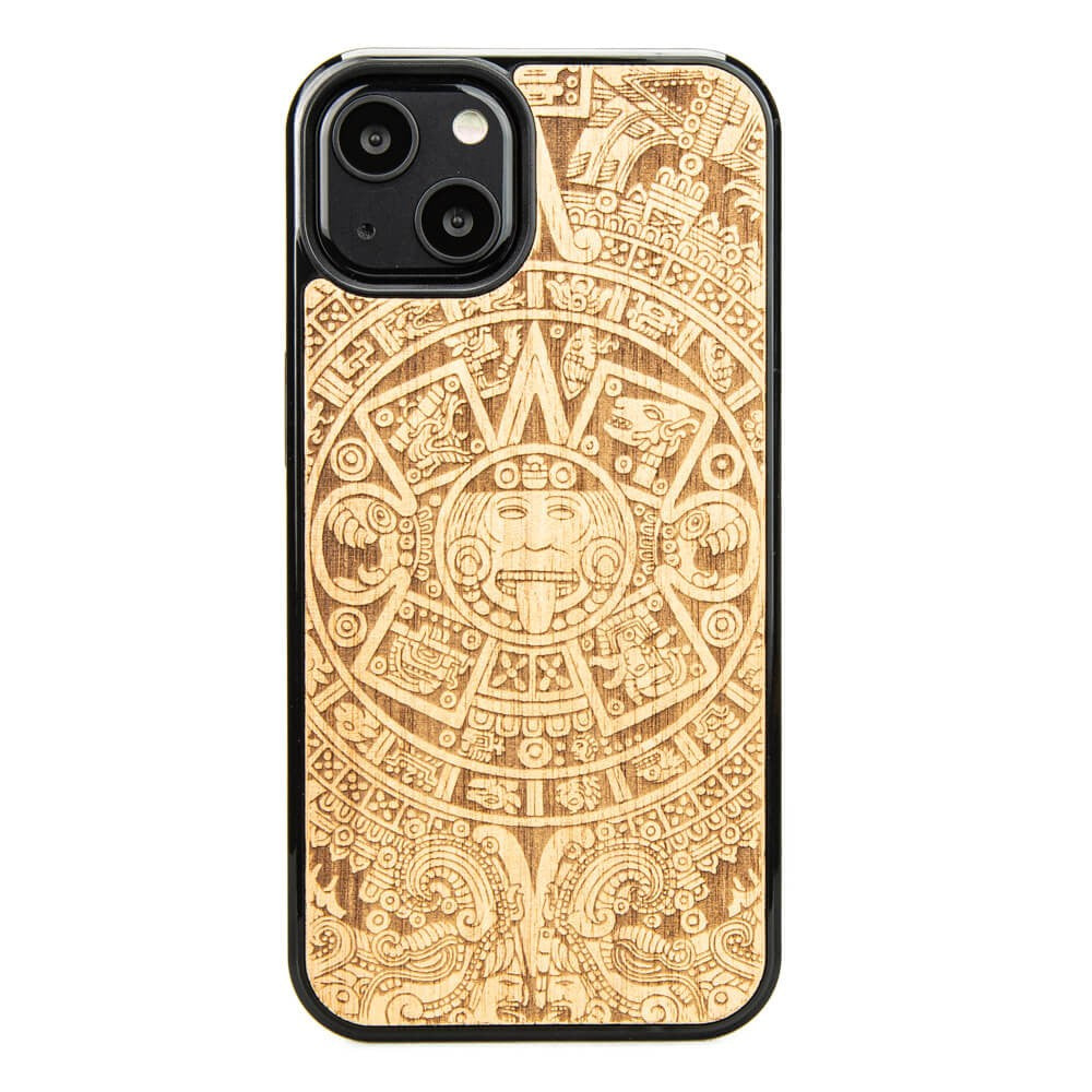 Holzhülle Bewood für iPhone 13, Aniegre Aztekischer Kalender