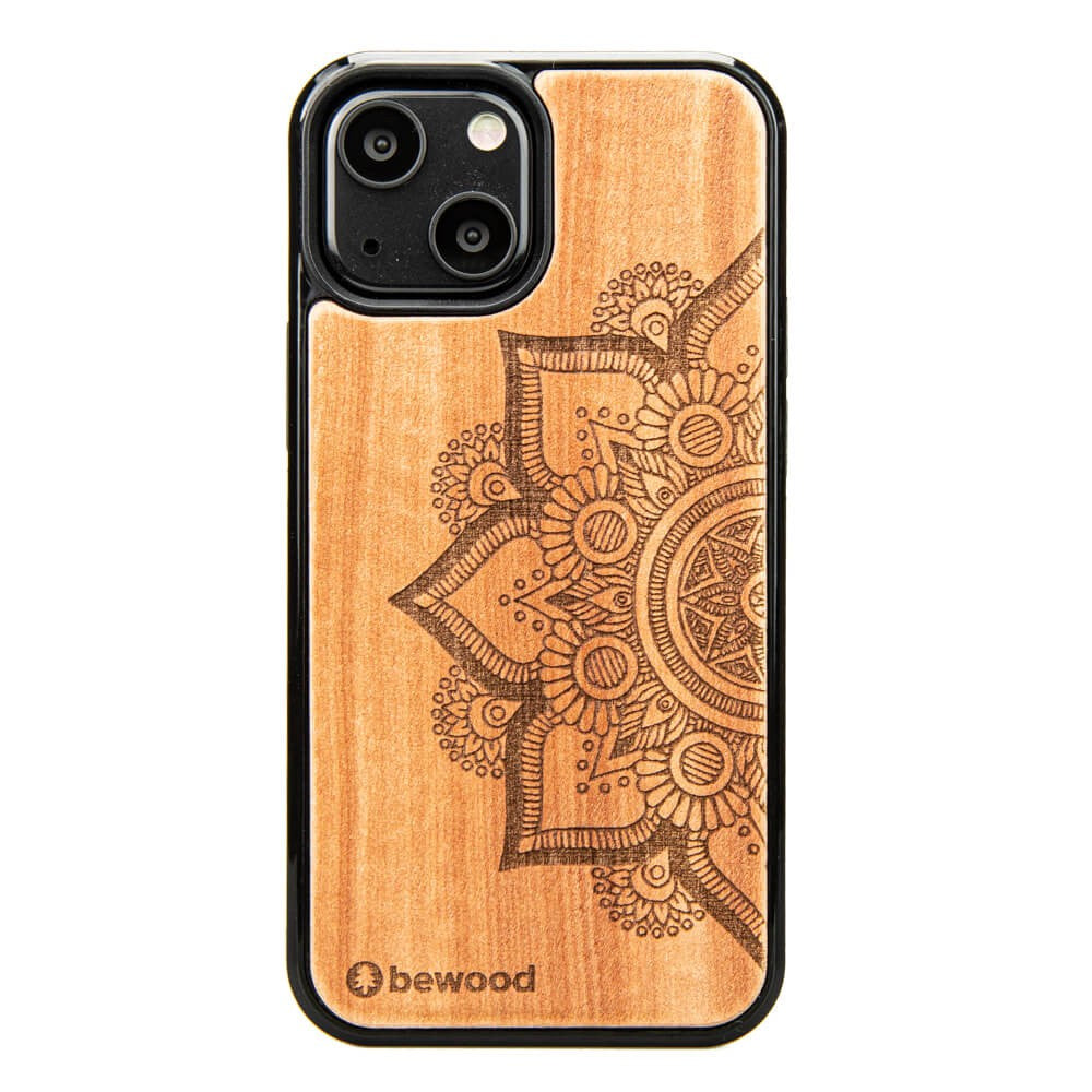 Holzhülle für iPhone 13 Mini, Bewood Apfelbaum Mandala