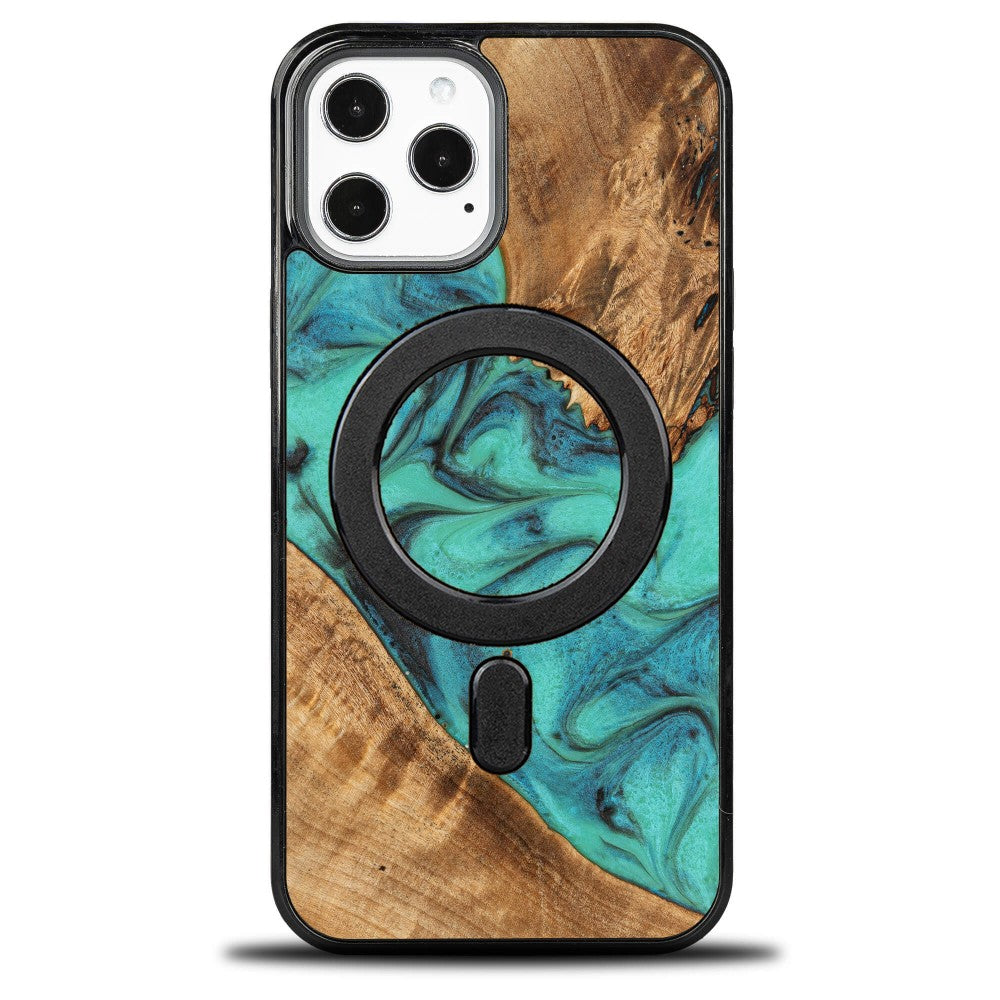 Holzhülle Bewood iPhone 12 Pro Max, Turquoise MagSafe