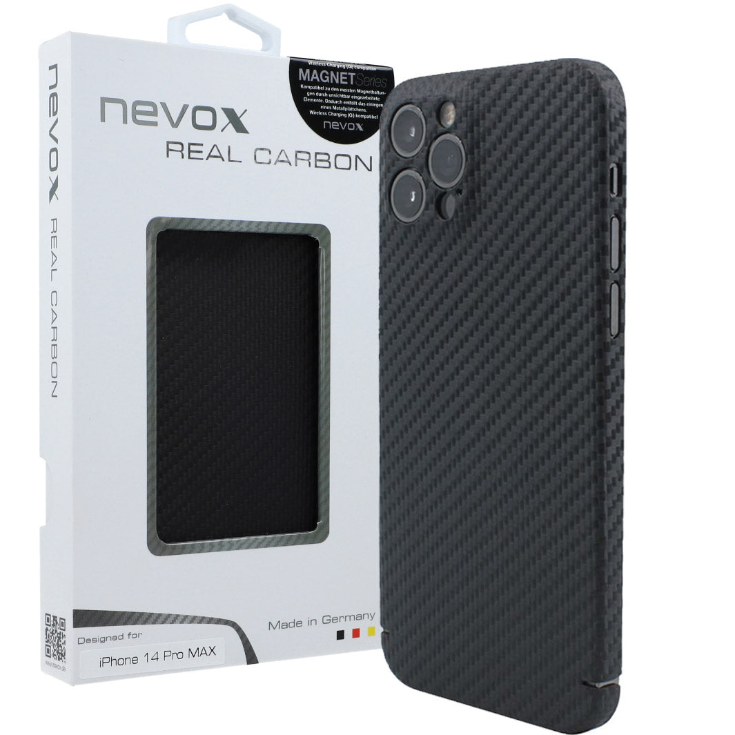 Schutzhülle Nevox CarbonSeries Magnet Series für iPhone 14 Pro Max, Schwarz