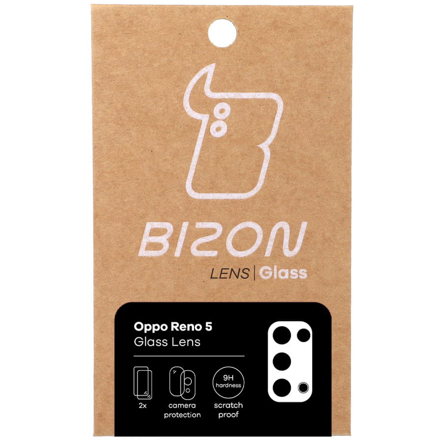 Glas für die Kamera Bizon Glass Lens für OPPO Reno 5, 2 Stück