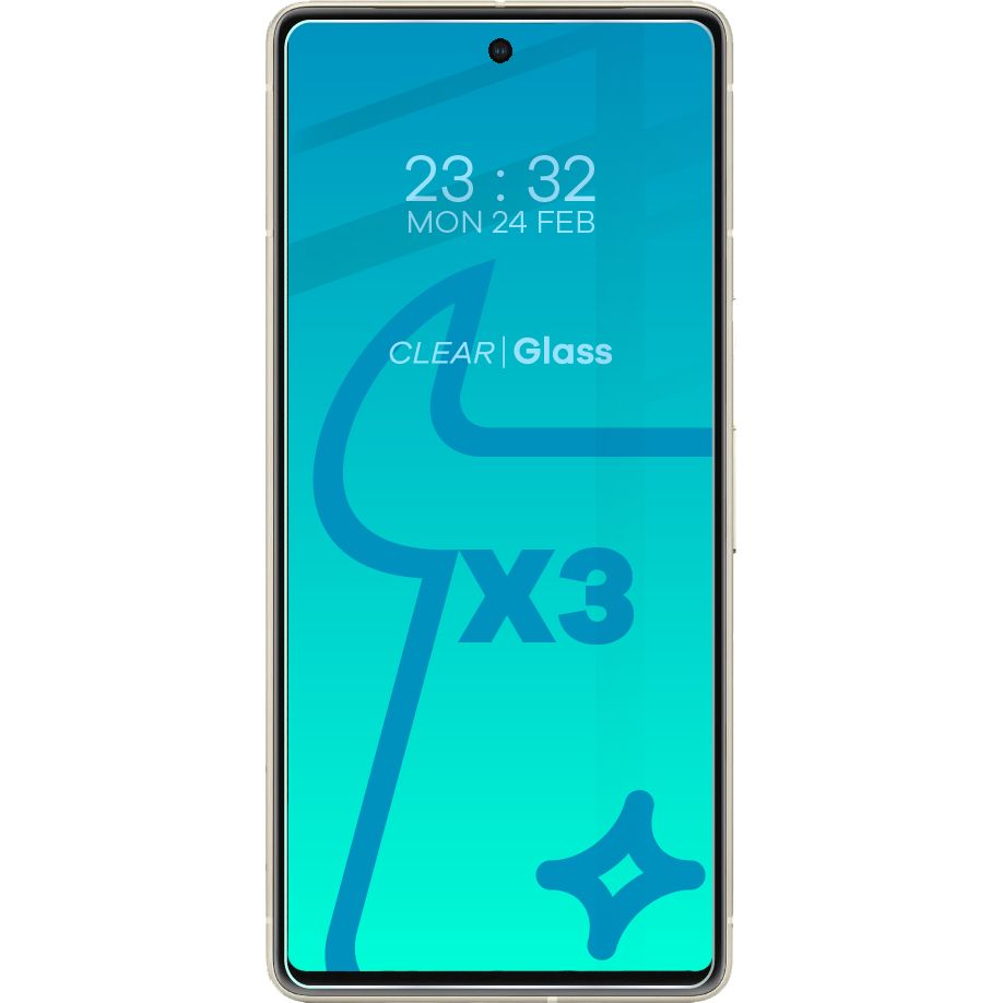 Gehärtetes Glas Bizon Glass Clear - 3 Stück + Kameraschutz, Google Pixel 7