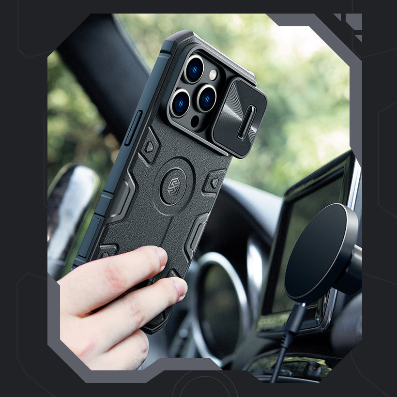 Schutzhülle Nillkin CamShield Armor Pro Magnetic für iPhone 14 Pro, Schwarz