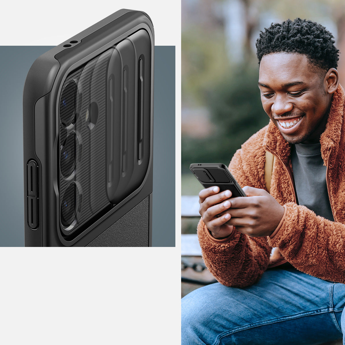 Schutzhülle für Galaxy S24, Spigen Optik Armor, Schwarz