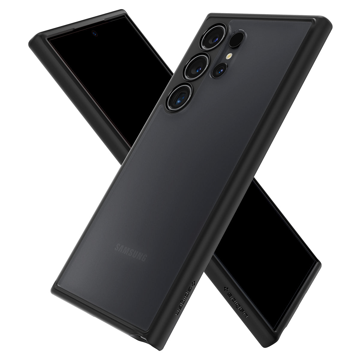 Schutzhülle für Galaxy S24 Ultra, Spigen Ultra Hybrid, Durchscheinend-Schwarz
