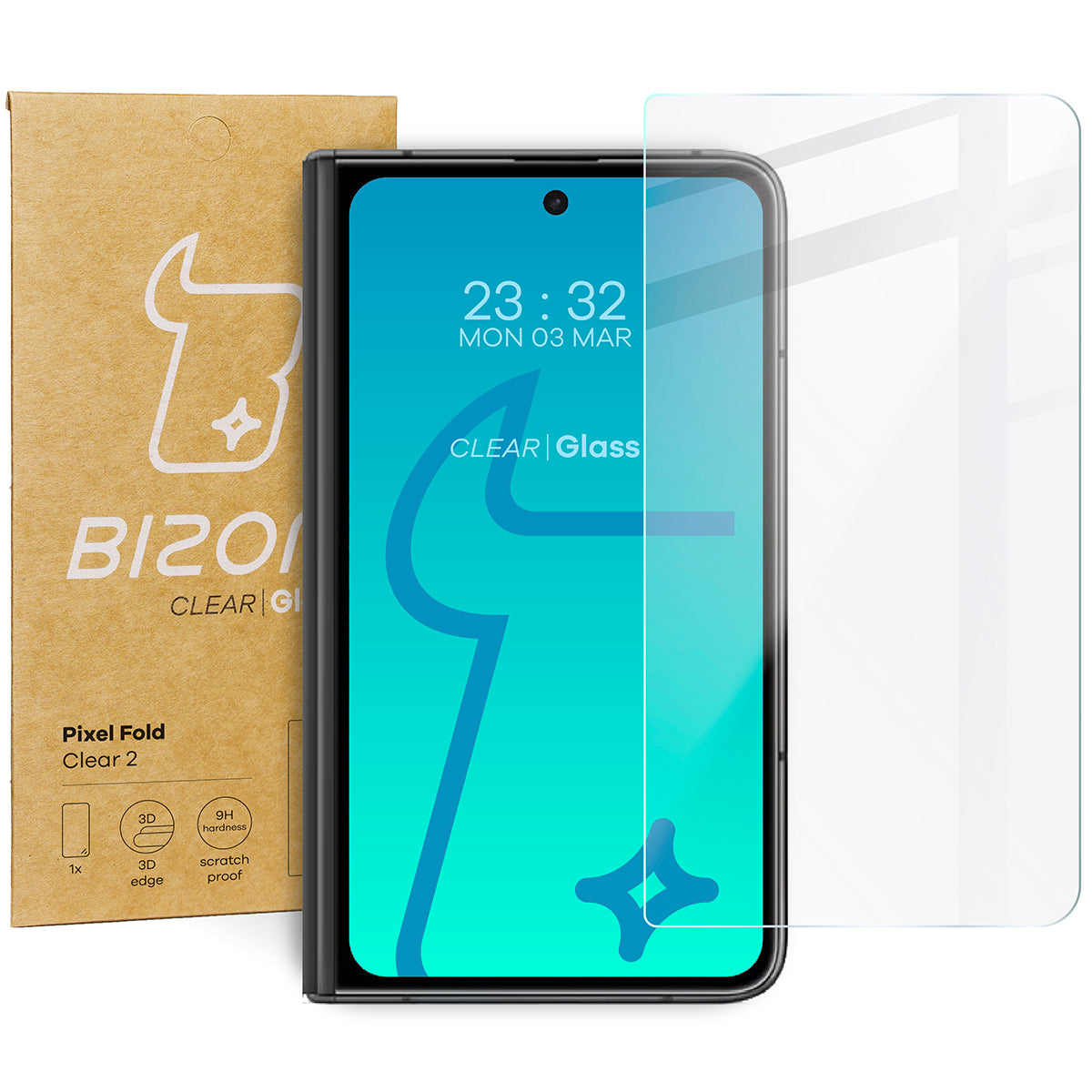 Gehärtetes Glas Bizon Glass Clear 2 für Pixel Fold