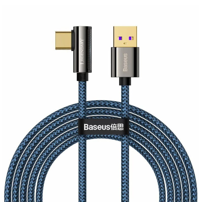 Kabel Baseus Legend Series Elbow 66W 6A USB-A für USB-C 2m, Blau