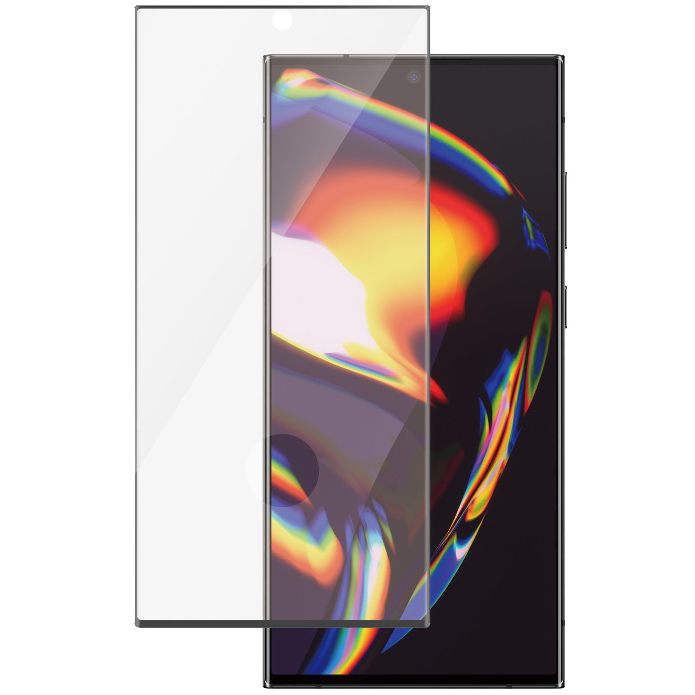 Gehärtetes Glas für das gesamte Display PanzerGlass Ultra-Wide Fit + EasyAligner für Galaxy S23 Ultra, schwarzer Rahmen