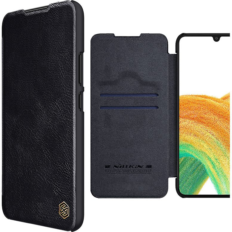 Schutzhülle Nillkin Qin für Galaxy A34 5G, Schwarz