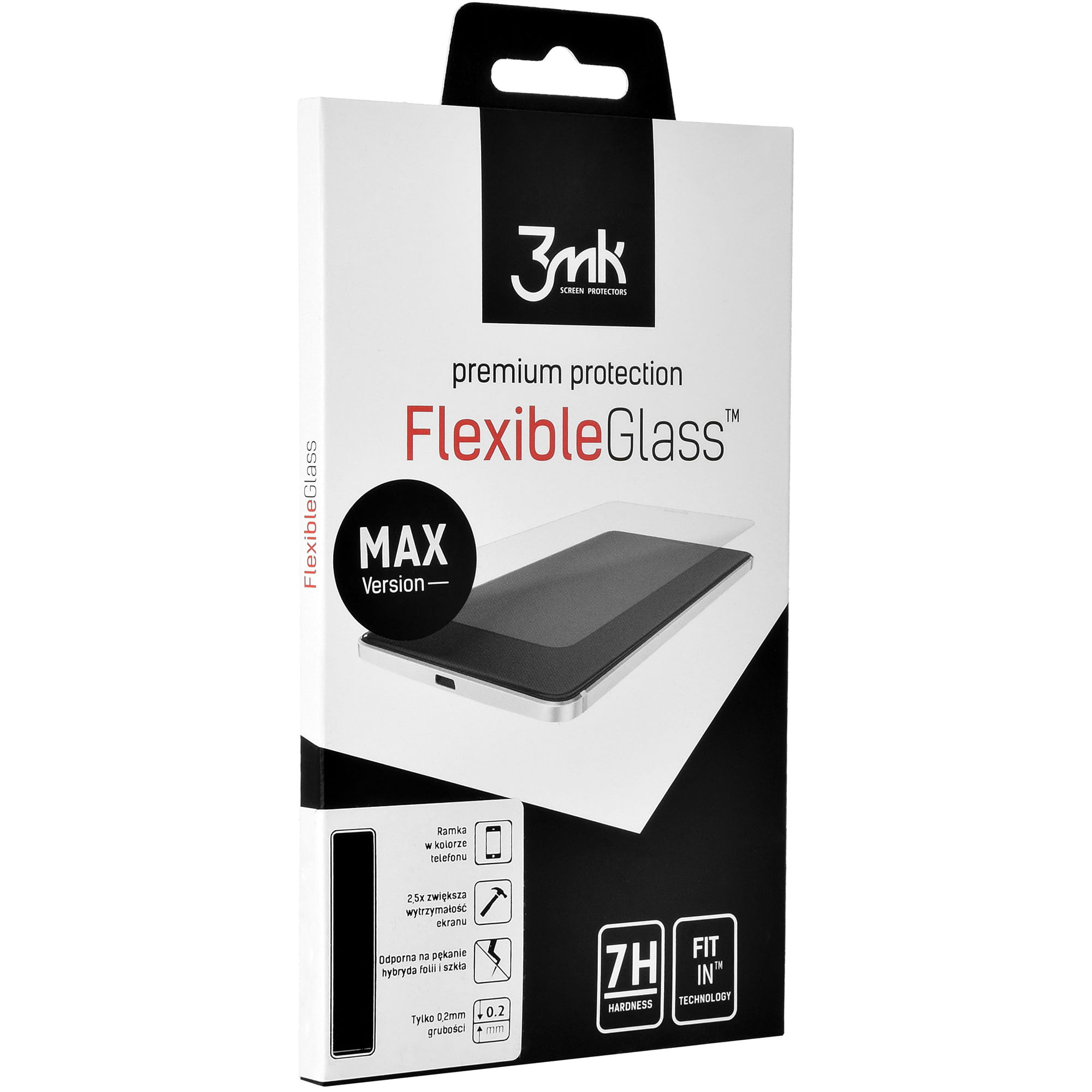 Hybridglas 3mk Flexible Glass Max für iPhone 7 / 8 schwarzer Rahmen