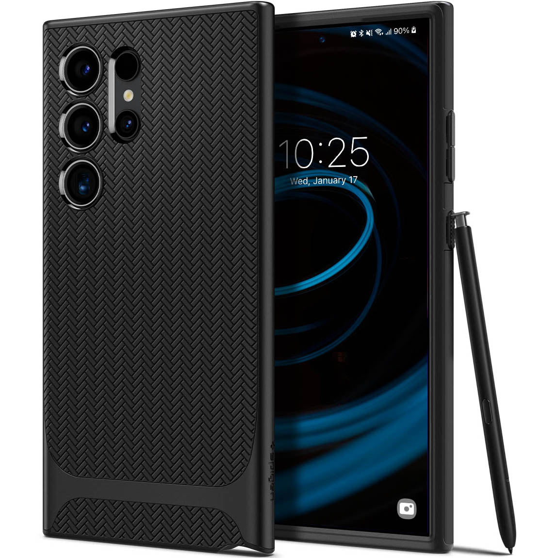 Schutzhülle für Galaxy S24 Ultra, Spigen Neo Hybrid, Schwarz