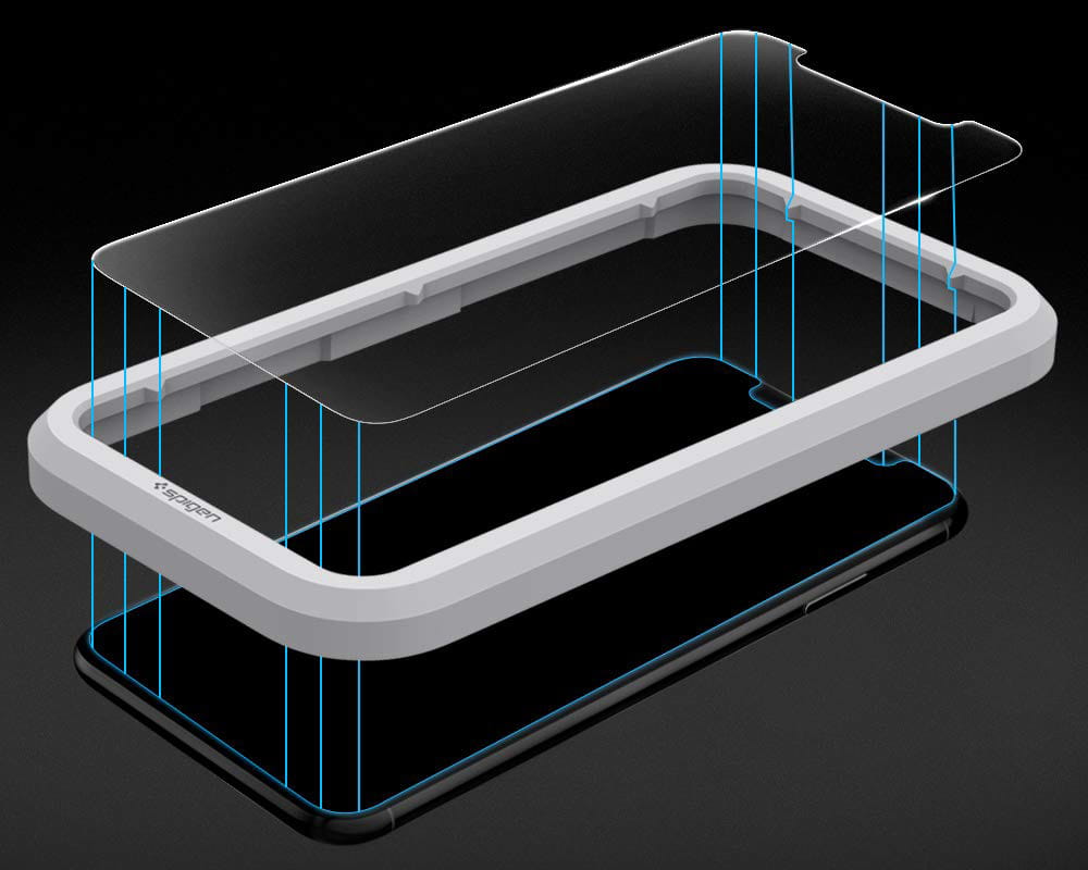 Glas für die Schutzhülle Spigen Glas.tR Slim AM 2-Pack iPhone 11 / Xr transparent