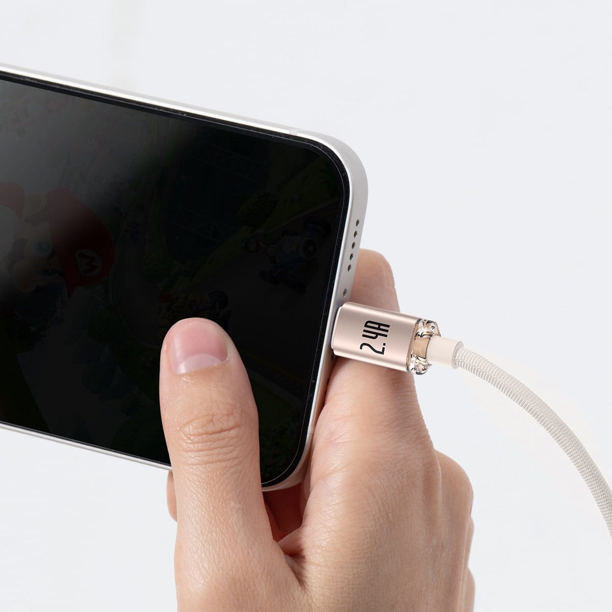 Kabel Baseus Crystal Shine 20W 2,4A USB-A für Lightning 2M, Rosa