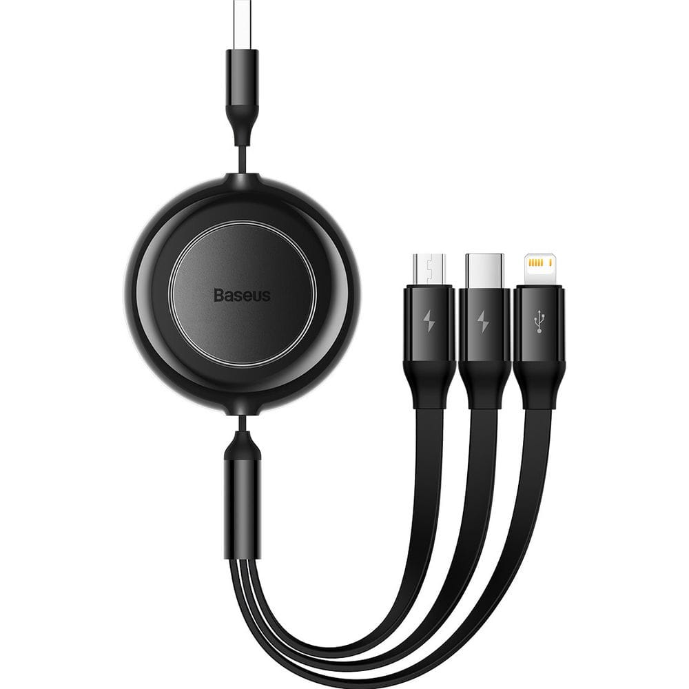 Kabel Baseus Bright Mirror 2 USB-A für Lightning / USB-C / MicroUSB 1,1 m, Schwarz