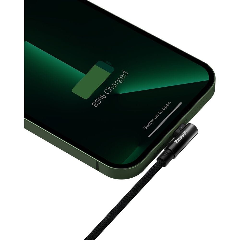 Kabel Baseus MVP 2 Elbow 2,4A USB-A für Lightning 1m, Schwarz