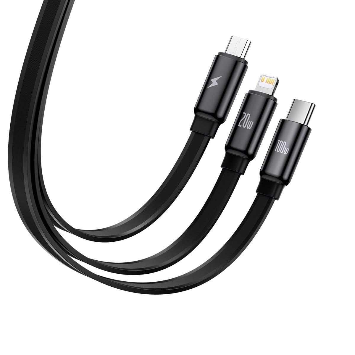 Kabel Baseus Traction Series Spiralkabel Ladekabel Datenkabel USB C für Micro-USB / USB C/ Lightning 100W 1,7 m