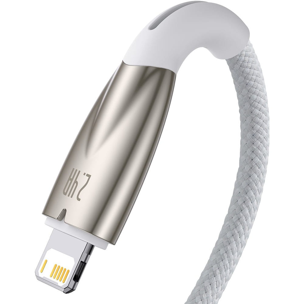 Kabel Baseus Glimmer Series USB-A zu Lightning 2,4A, 480 MB/s , 1m, Weiss