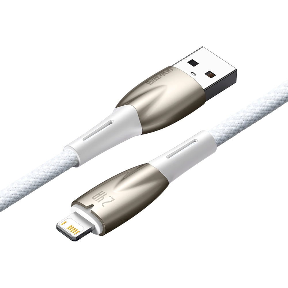Kabel Baseus Glimmer Series USB-A zu Lightning 2,4A, 480 MB/s , 1m, Weiss