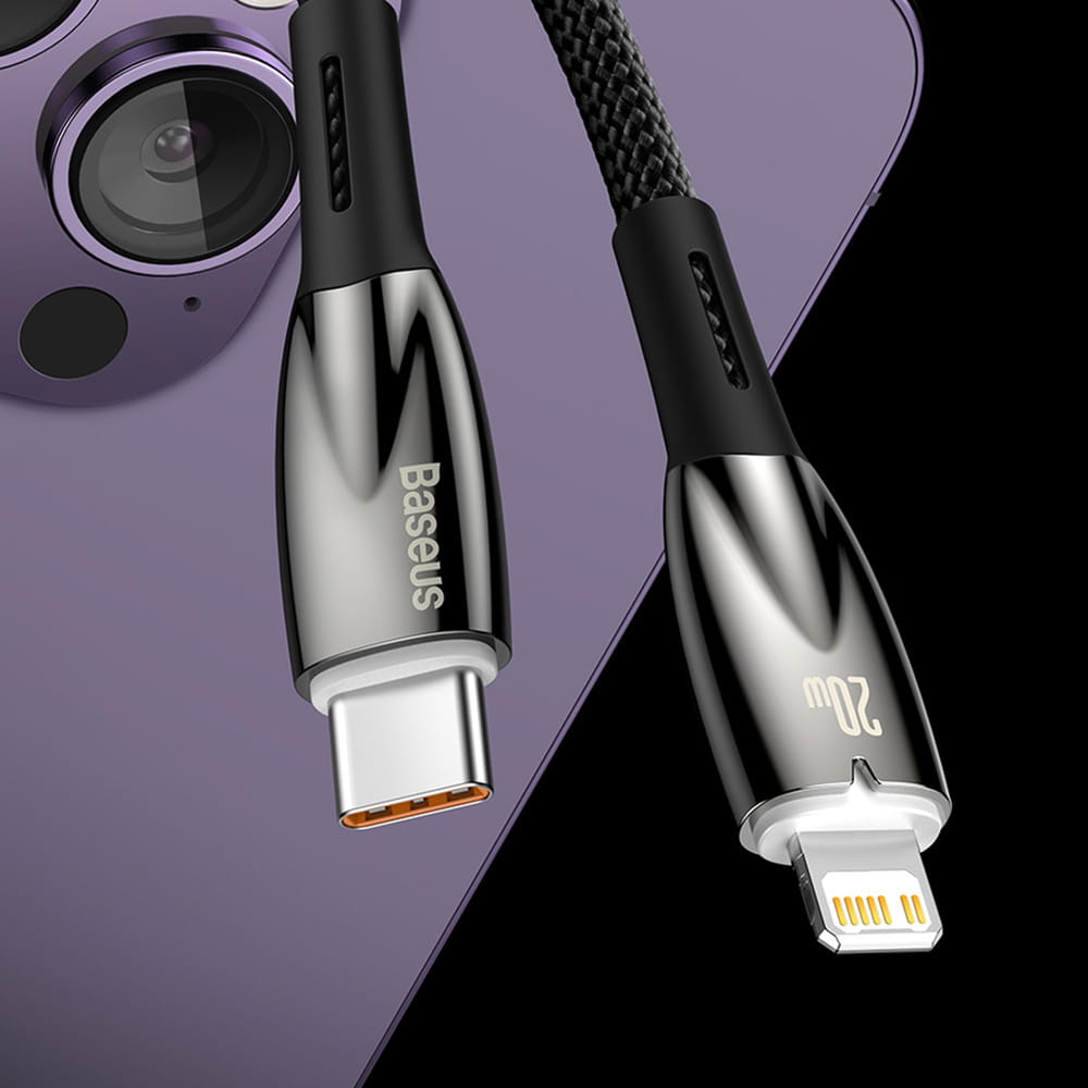 Kabel Baseus Glimmer Series USB-A zu Lightning 2,4A, 480 MB/s , 1m, Weiss