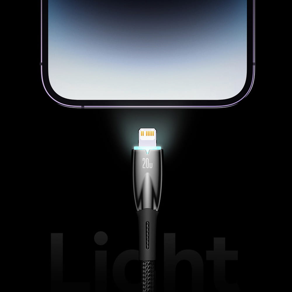 Kabel Baseus Glimmer Series USB-A zu Lightning 2,4A, 480 MB/s , 1m, Weiss