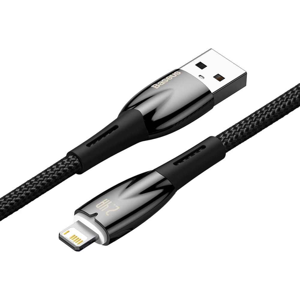 Kabel Baseus Glimmer Series USB-A zu Lightning 2,4A, 480 MB/s , 1m, schwarz