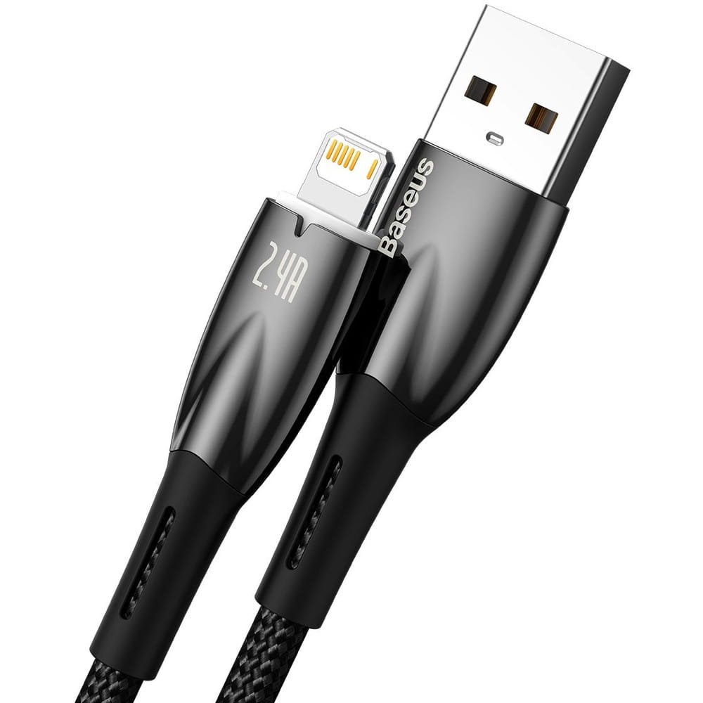 Kabel Baseus Glimmer Series USB-A zu Lightning 2,4A, 480 MB/s , 2m, Schwarz