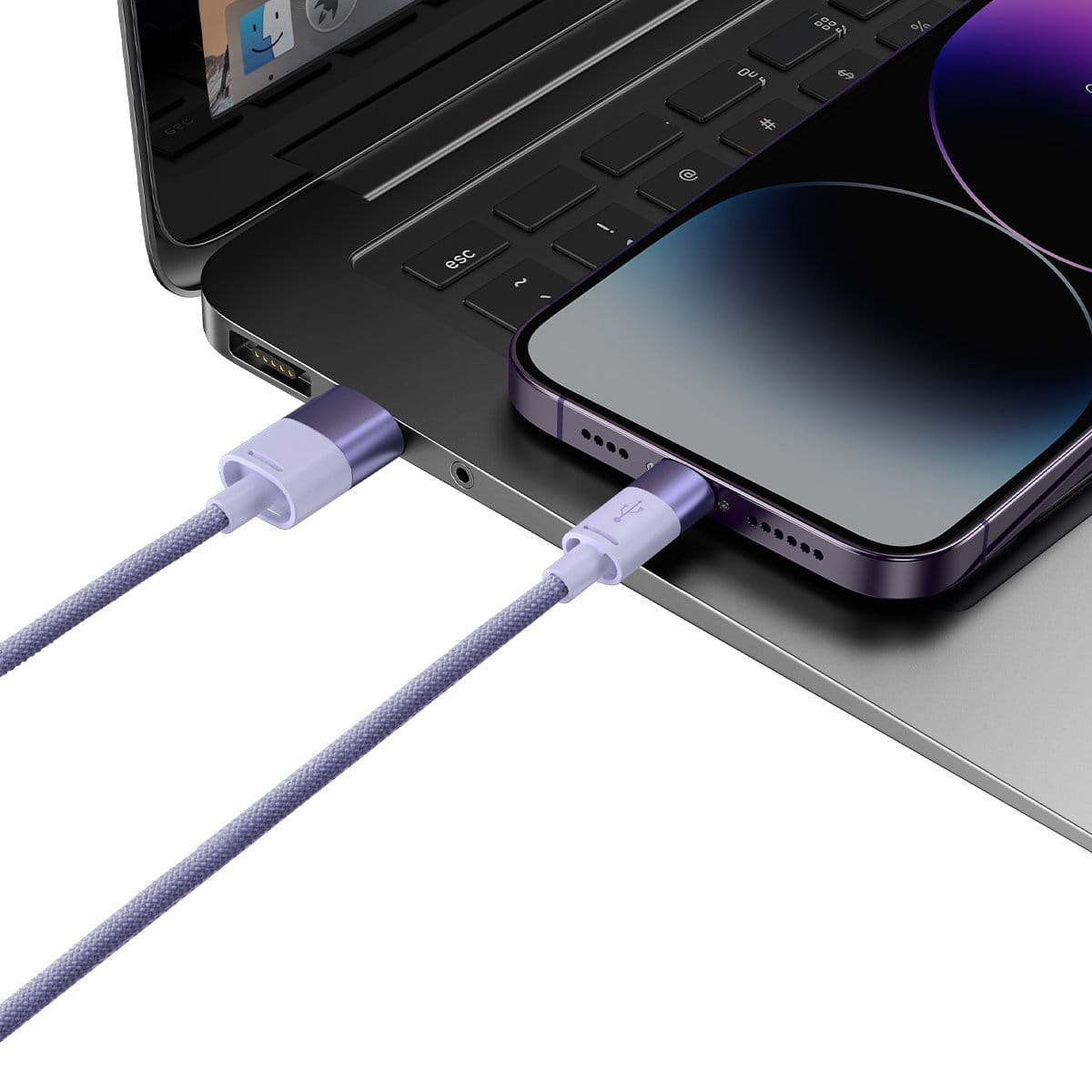 Kabel Baseus StarSpeed 3in1 USB-A für USB-C / Lightning / MicroUSB 3.5A, 1,2m, Lila
